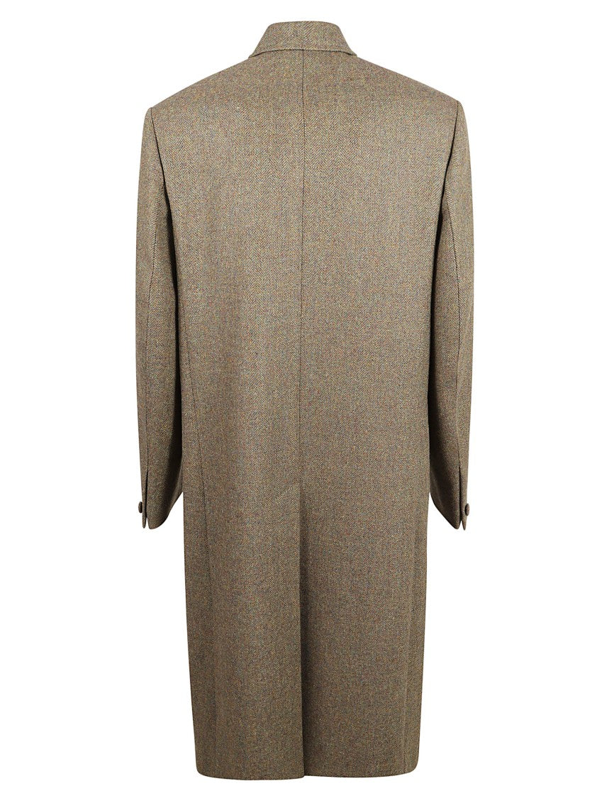 Givenchy Double-Breasted Tailored Coat With Herringbone Pattern