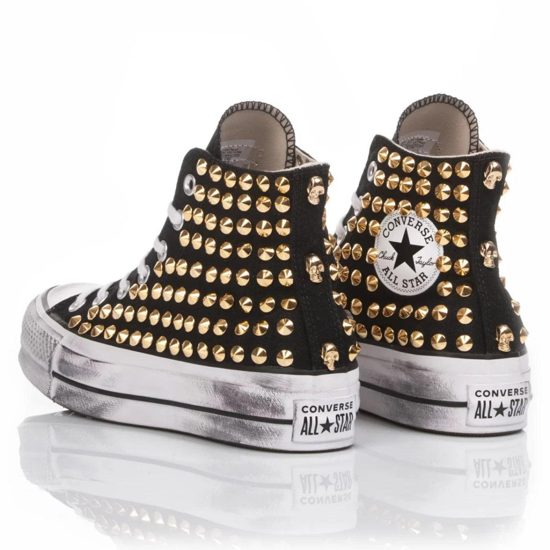 Converse Platform Black Gold Studs