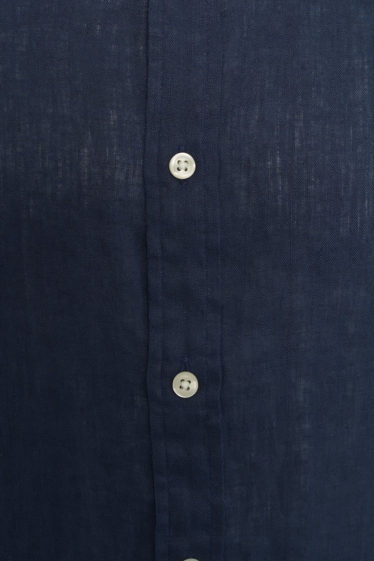 Polo Ralph Lauren Linen Shirt With Mandarin Collar