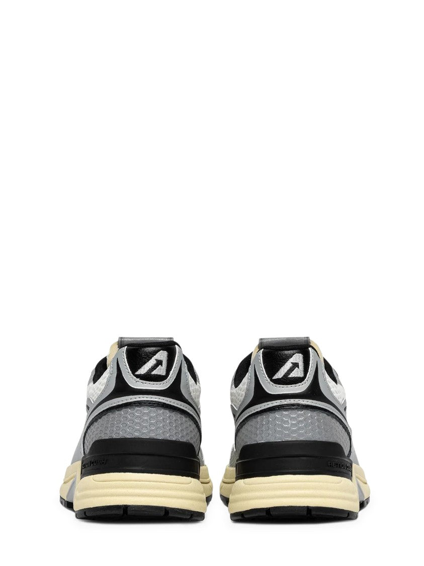 Autry Layered Low-Top Sneakers With Mesh And Leather Accents