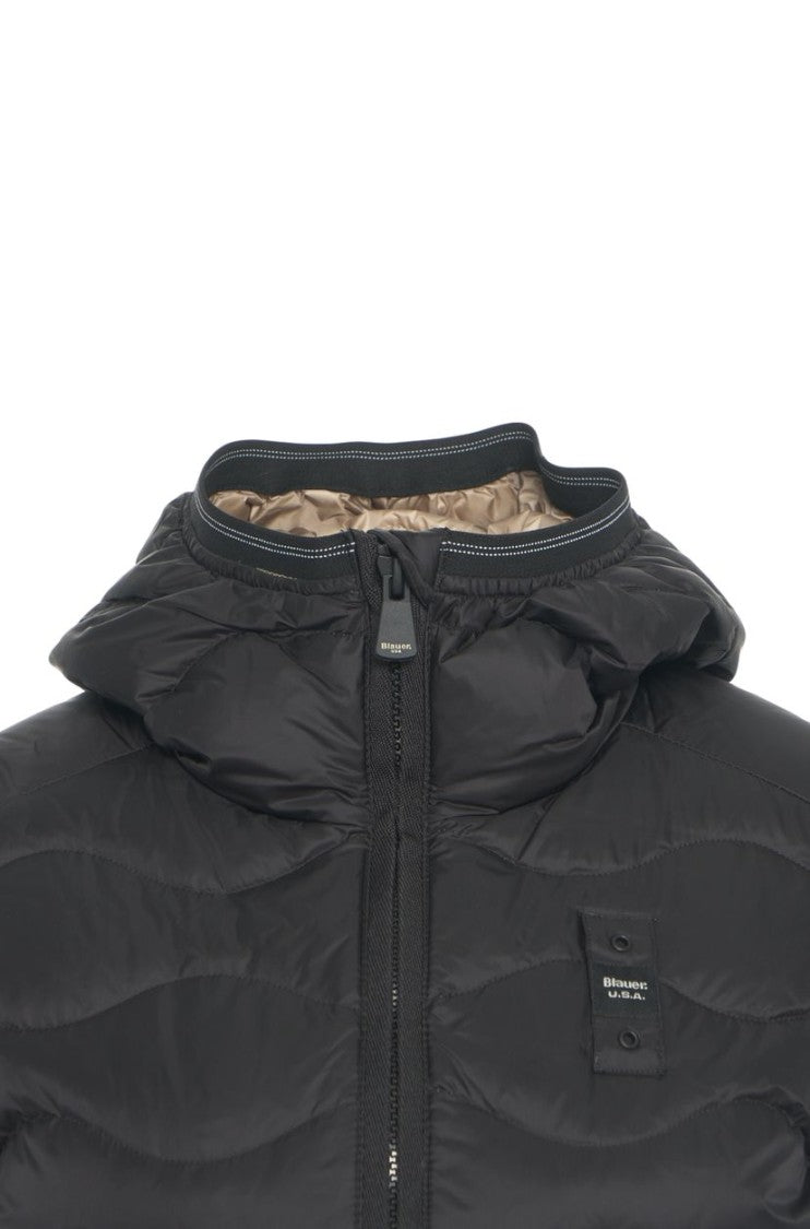 Blauer Wavy Quilted Down Jacket With Functional Hood