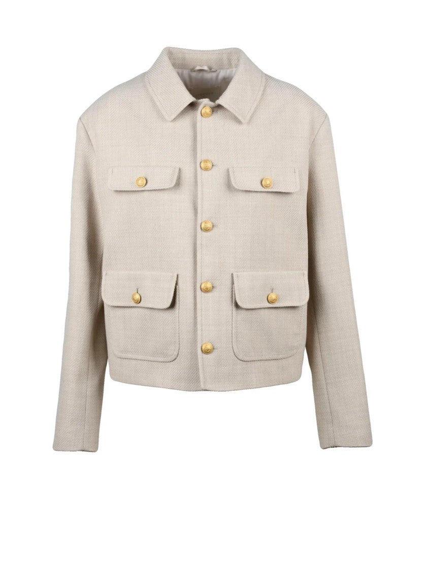 Circolo 1901 Beige Virgin Wool-Cotton Short Jacket