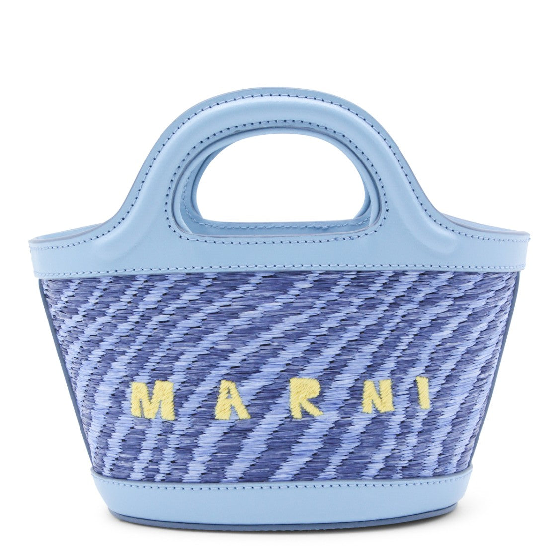 Marni Light Blue Raffia Satchel