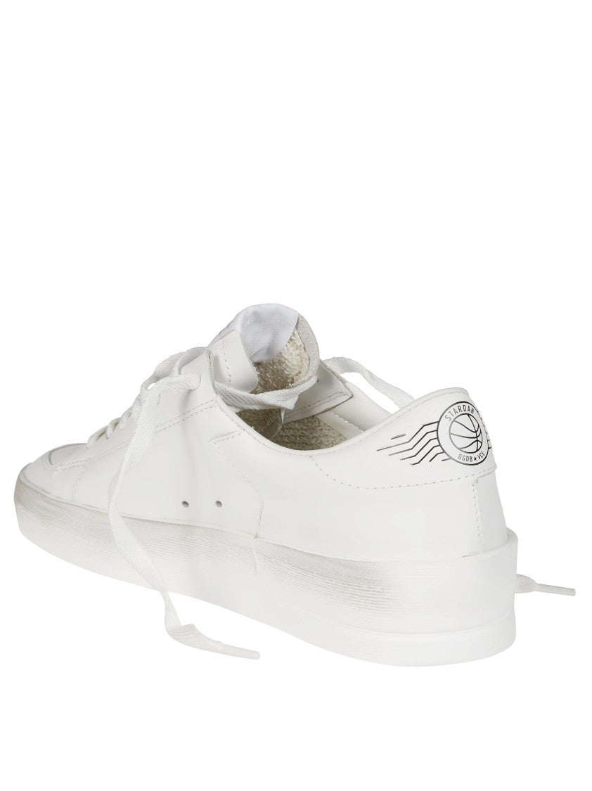 Golden Goose White Stardan Leather Sneakers With Star Motif