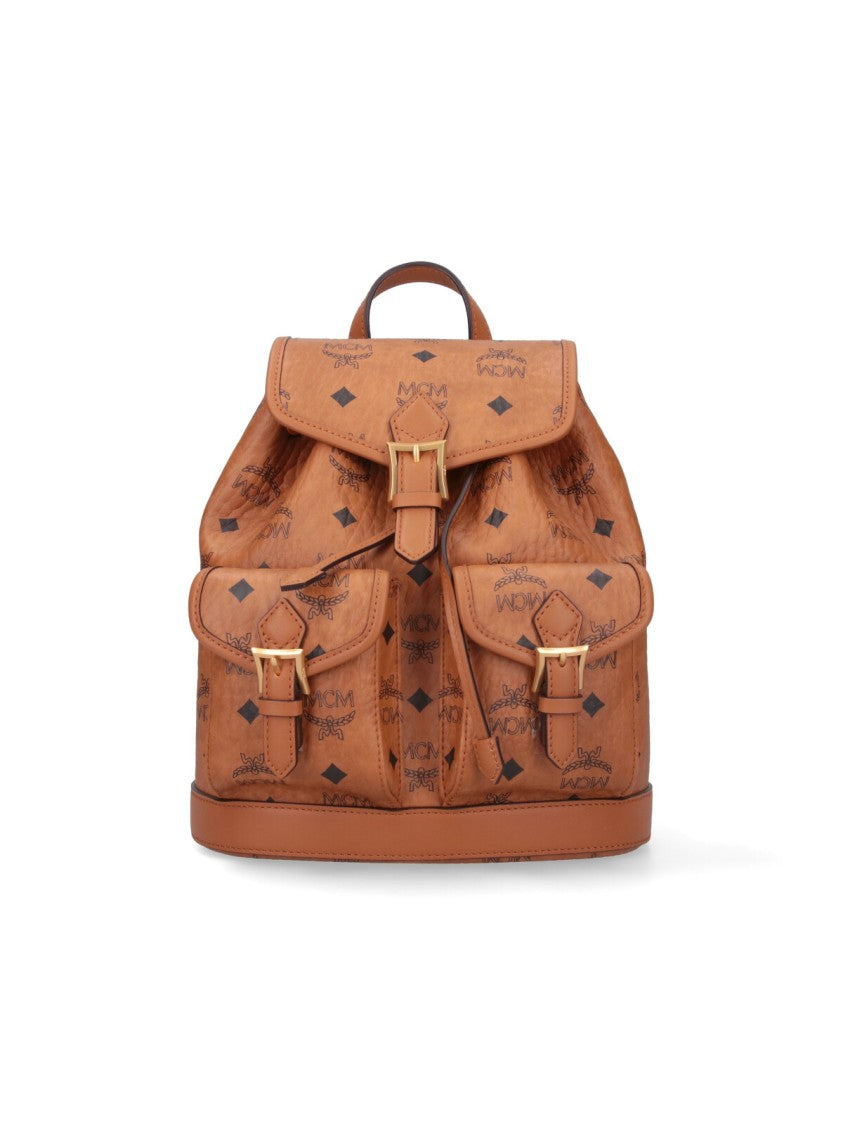 Mcm Brown Aren Visetos Mini Backpack