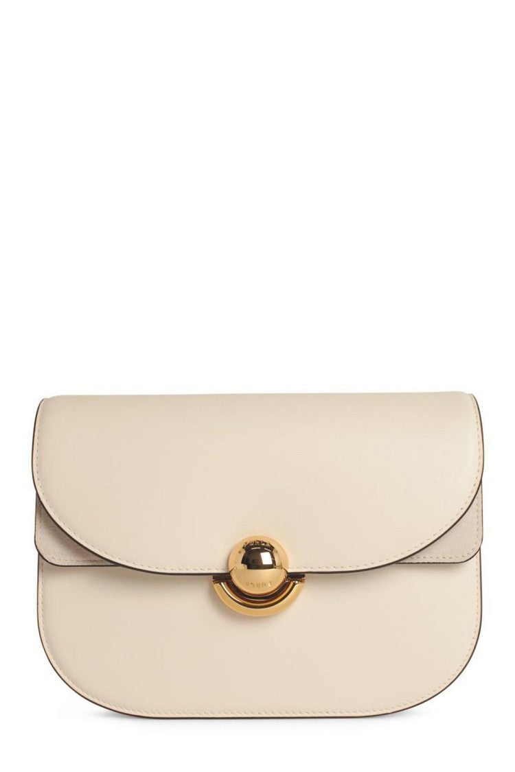 Furla Structured Cream Bag With Gold-Tone Clasp