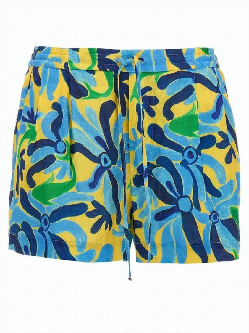 Marni Vibrant Yellow Abstract Floral Shorts