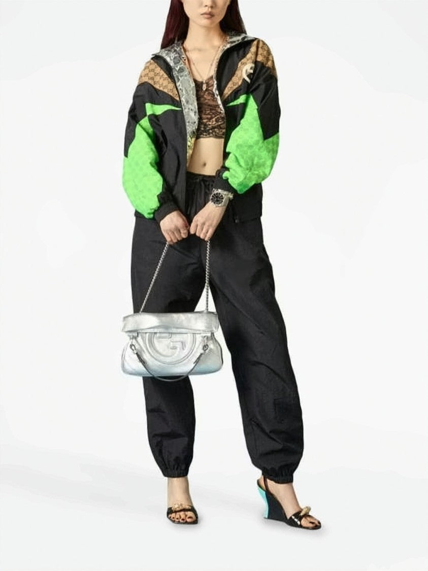 Gucci Relaxed Jogger Pants With Vibrant Green Accents