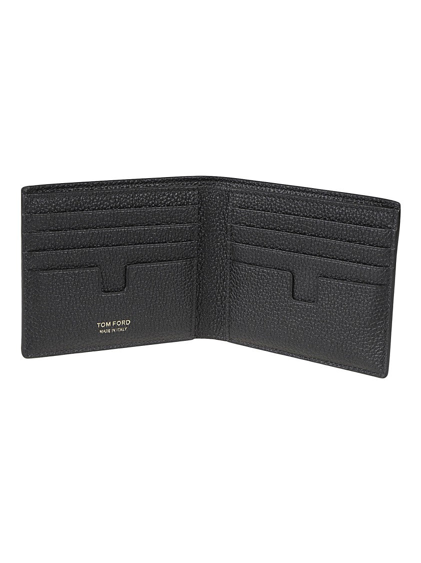 Tom Ford Black Pebbled Leather Billfold Wallet