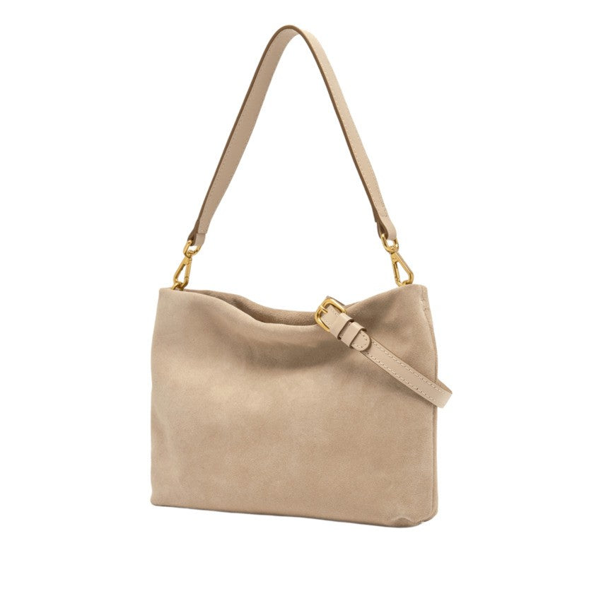 Gianni Chiarini Nude Suede Handbag