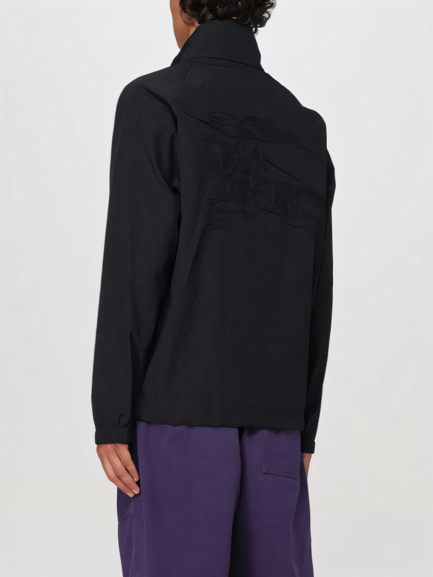 Burberry Black Jacket With High Collar And Full Zip Closure