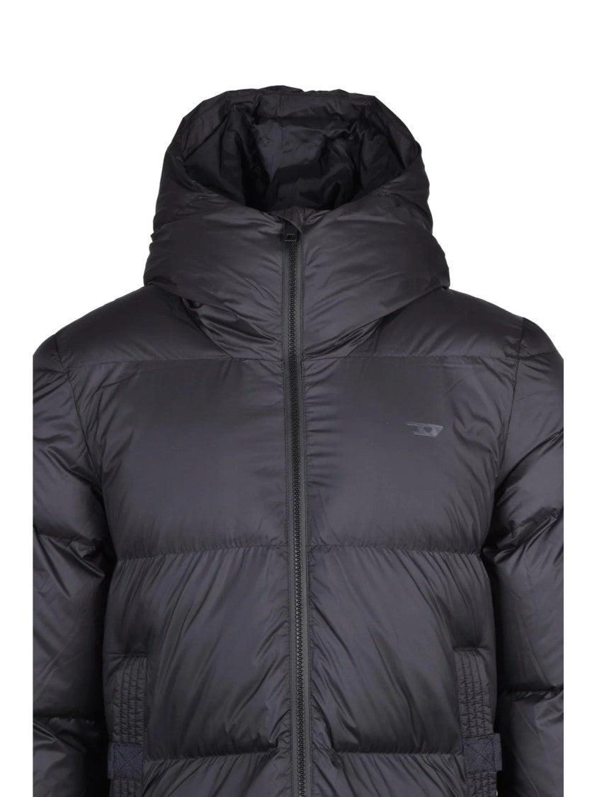 Diesel Black Polyester Down Jacket