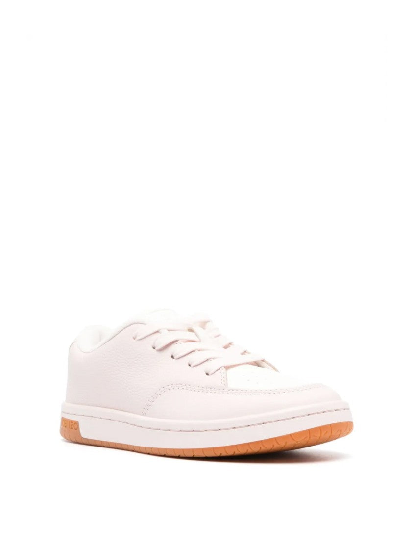 Kenzo Dome Logo Sneakers With Soft Leather Upper And Contrasting Rubber Sole