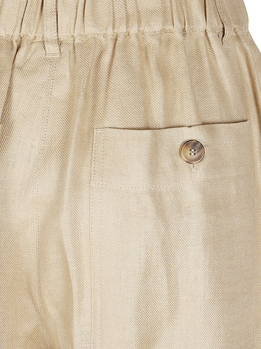 Max Mara Cropped Wide-Leg Trousers With High Waist And Flap Pockets