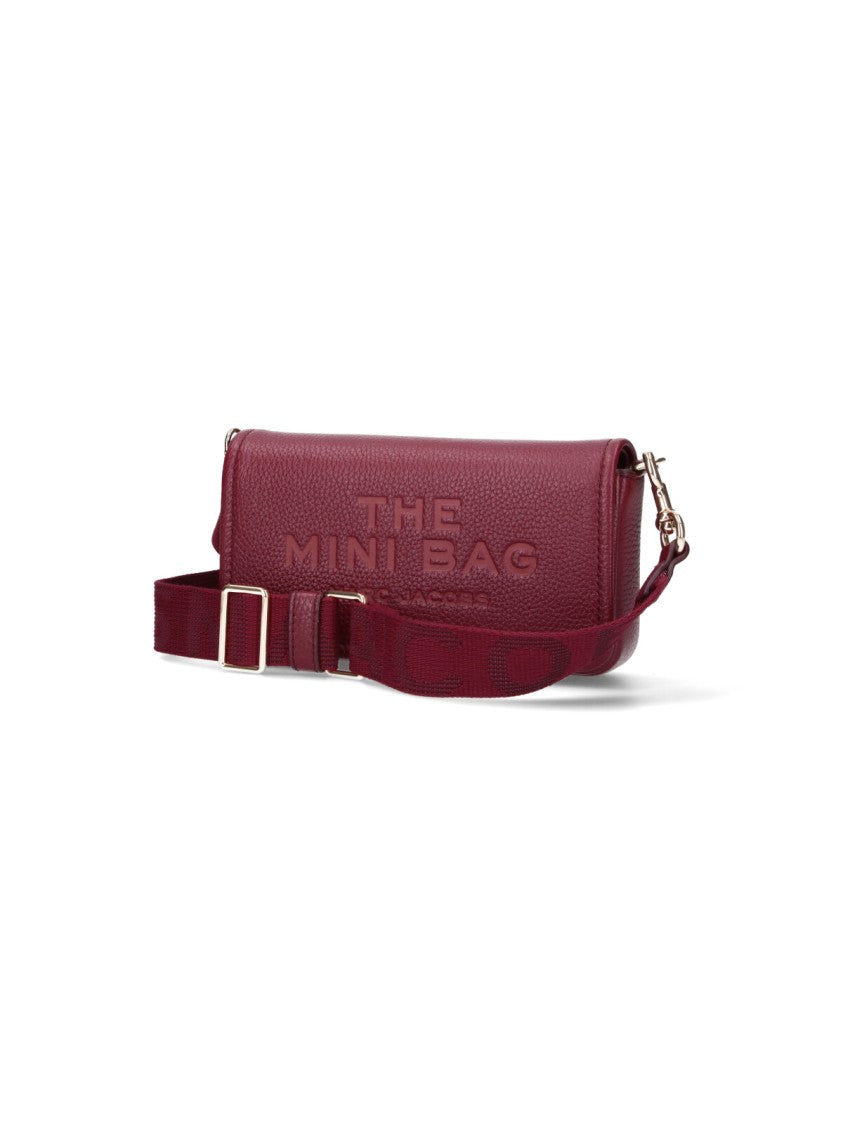 Marc Jacobs Textured Burgundy Crossbody Bag With Adjustable Strap