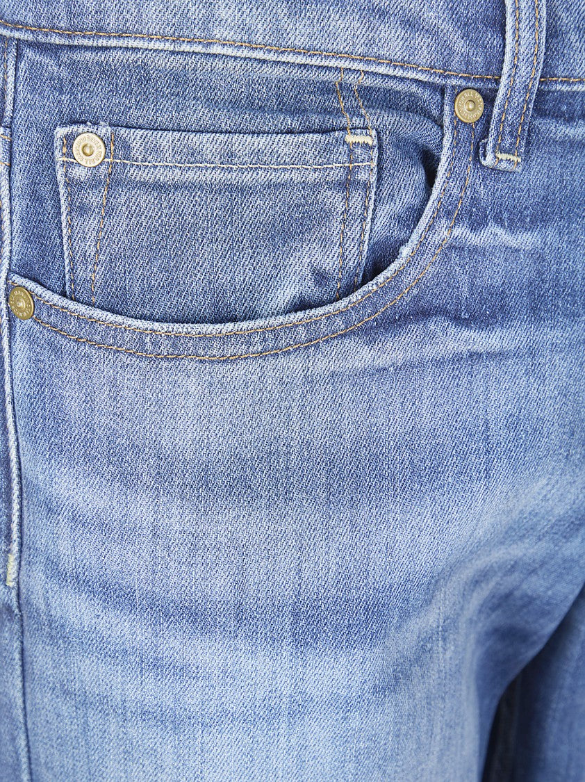 7 For All Mankind Blue Austin Five-Pocket Jeans Style Trousers