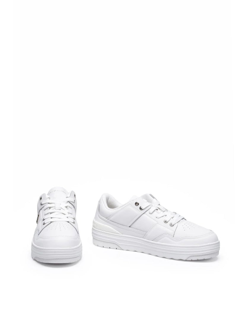 Tommy Hilfiger White Perforated Basket Sneakers