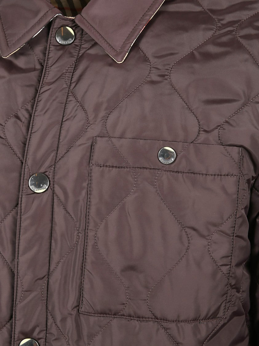 Burberry Quilted Brighton Down Jacket With Classic Collar
