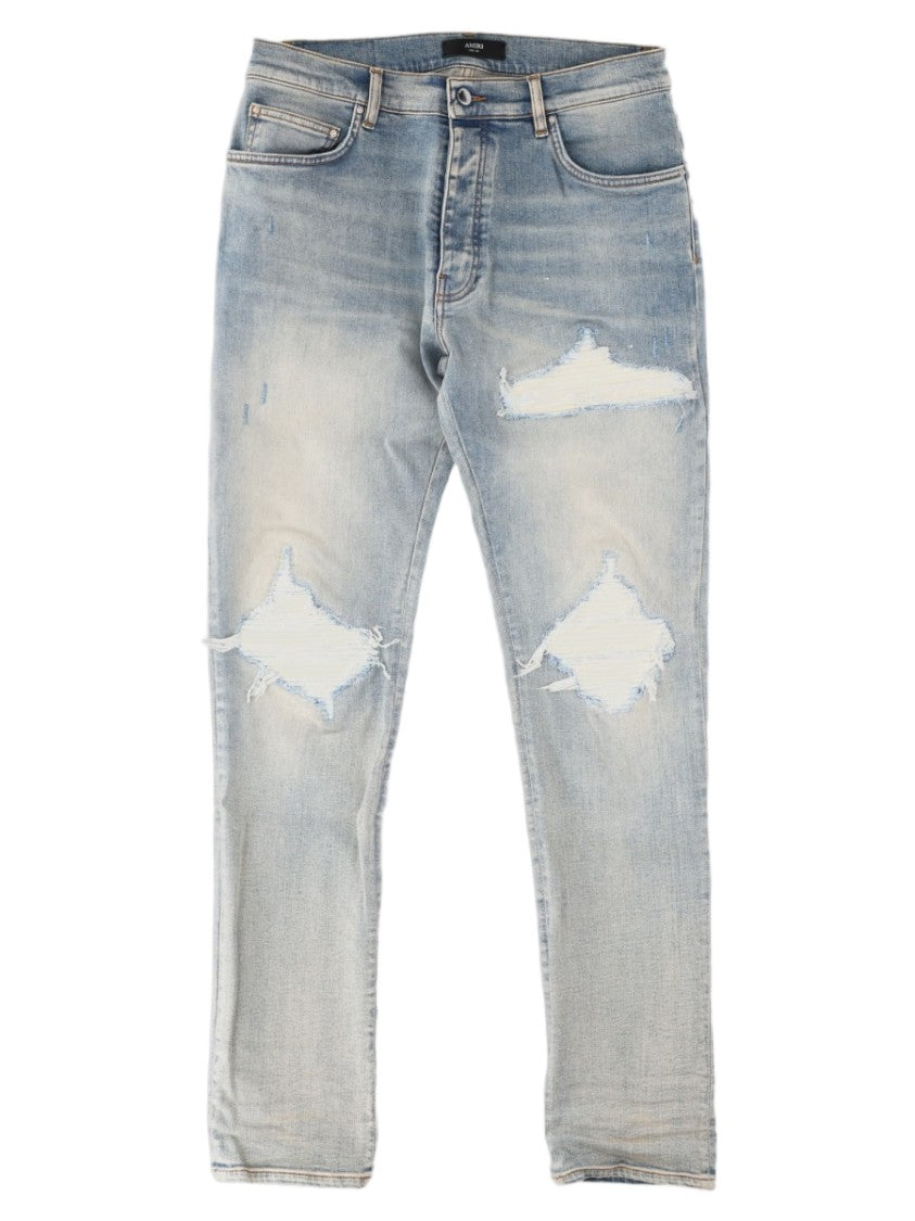 Amiri Light-Wash Distressed Slim Fit Cotton Jeans