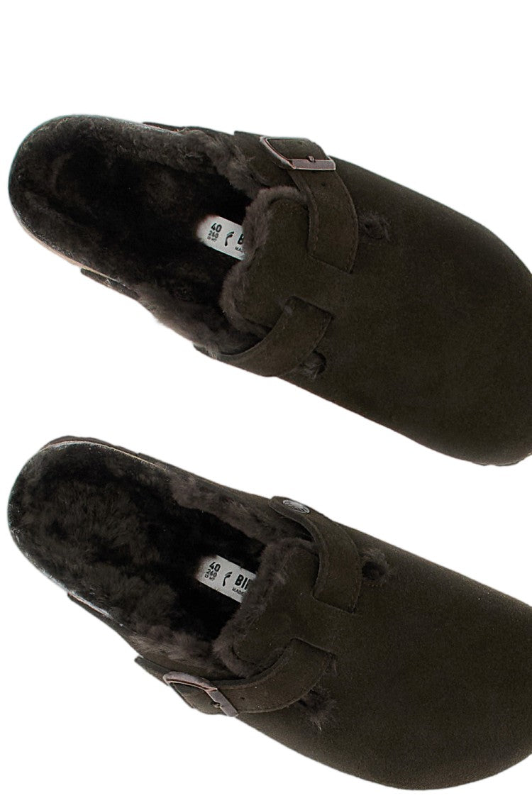 Birkenstock Boston Shearling Suede Leather Shoes