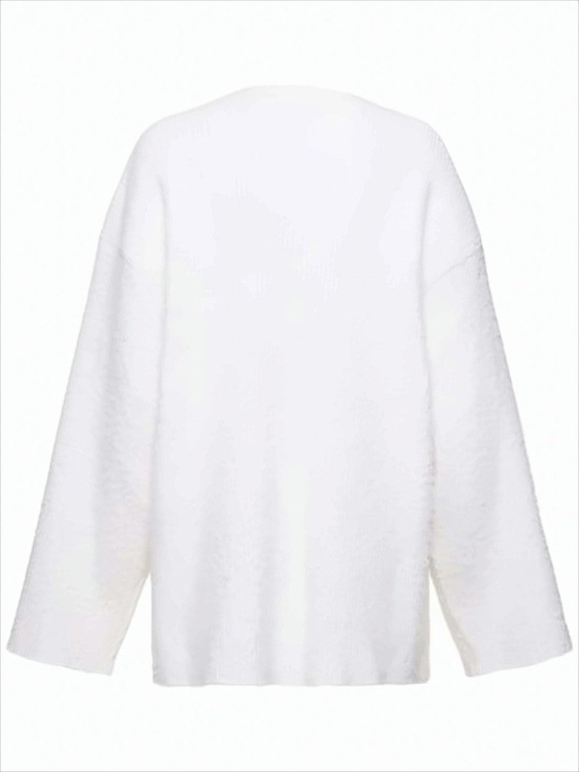 Balenciaga Soft-Textured Cardigan With Bold Embroidered Logo