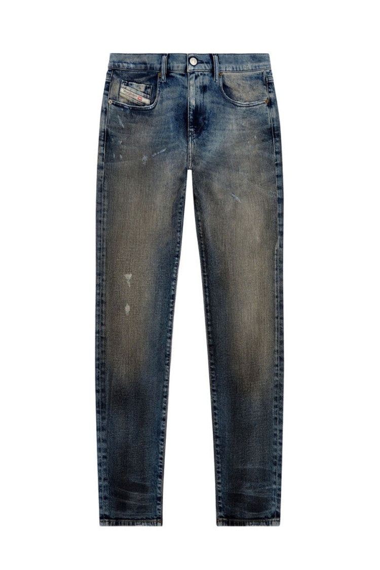 Diesel Grey Cotton-Elastane Distressed Jeans