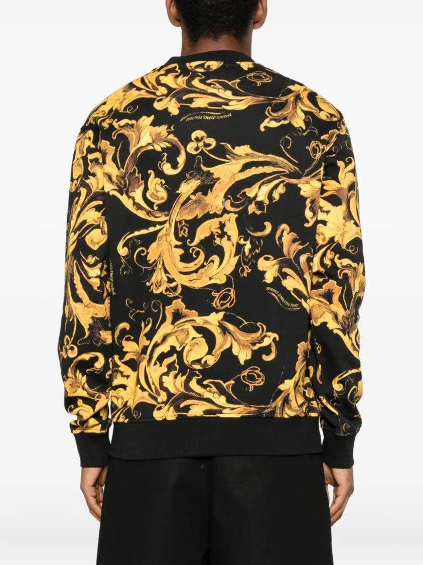 Versace Jeans Couture Black Blue Ornate Print Sweatshirt