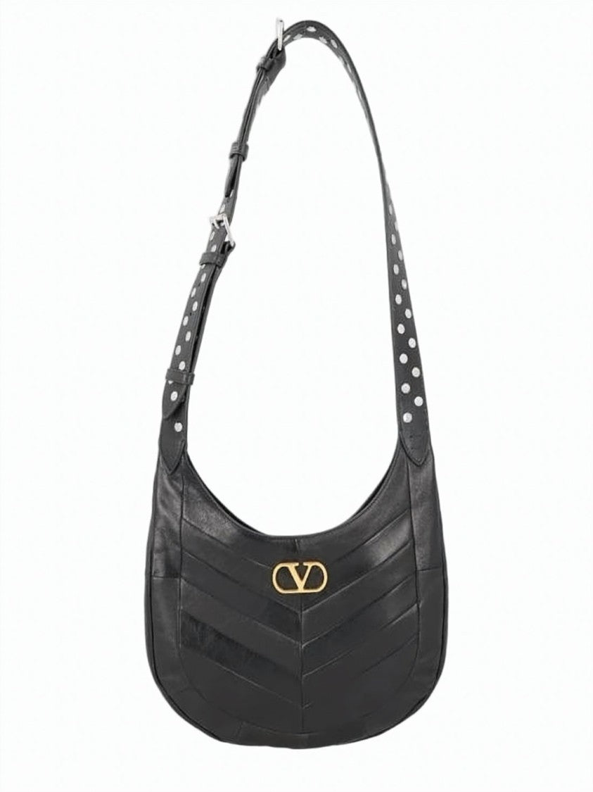 Valentino Garavani Chevron-Patterned Nappa Leather Shoulder Bag