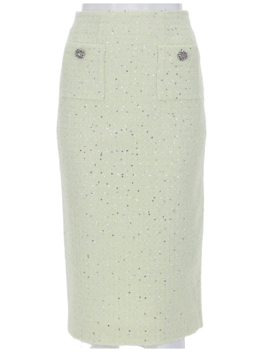 Self-Portrait Boucle Speckled Pattern Fitted Skirt