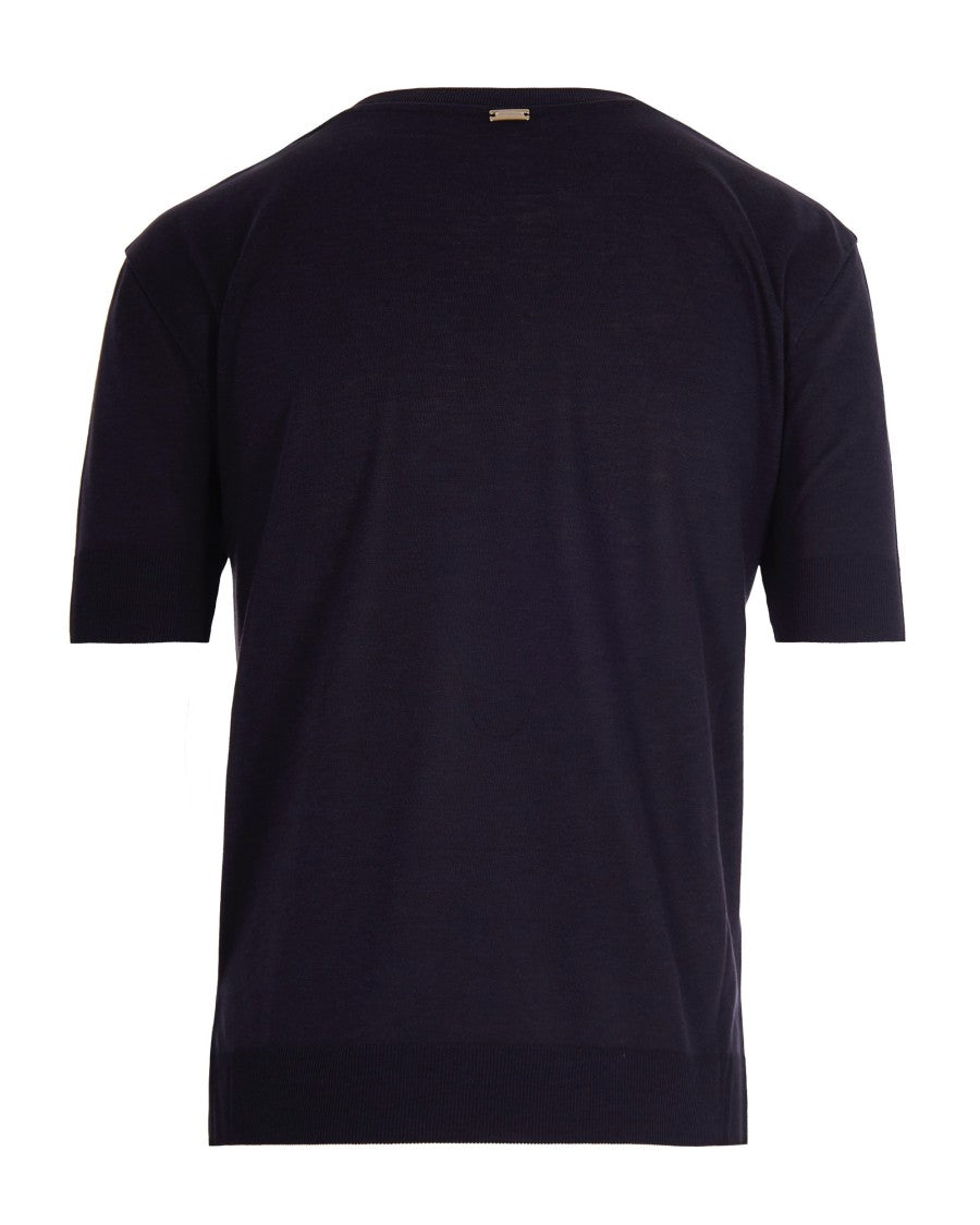 Herno Short-Sleeved Knit Top With Ribbed Details