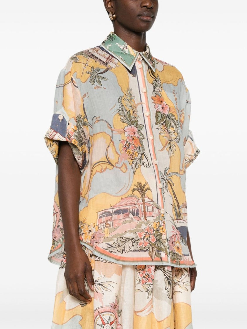 Zimmermann Multicolored Floral Print Ramia Shirt