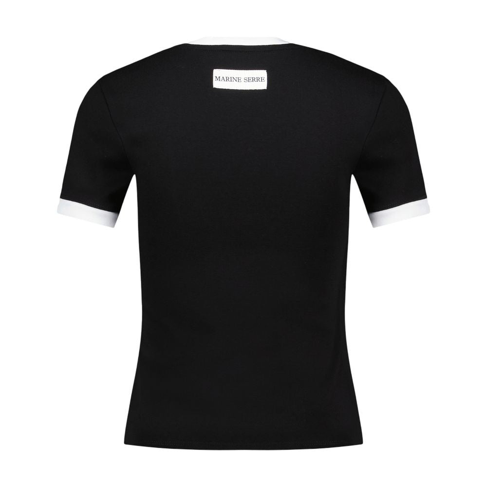 Marine Serre Moon Logo Baby Fit T-Shirt - Cotton - Black
