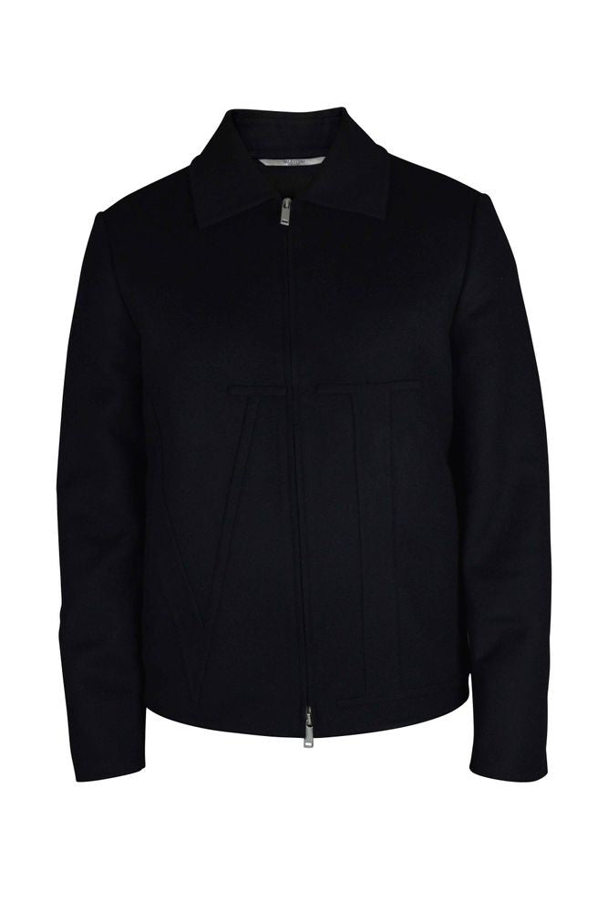 Valentino Garavani Black Wool Jacket With Vltn Embroidery