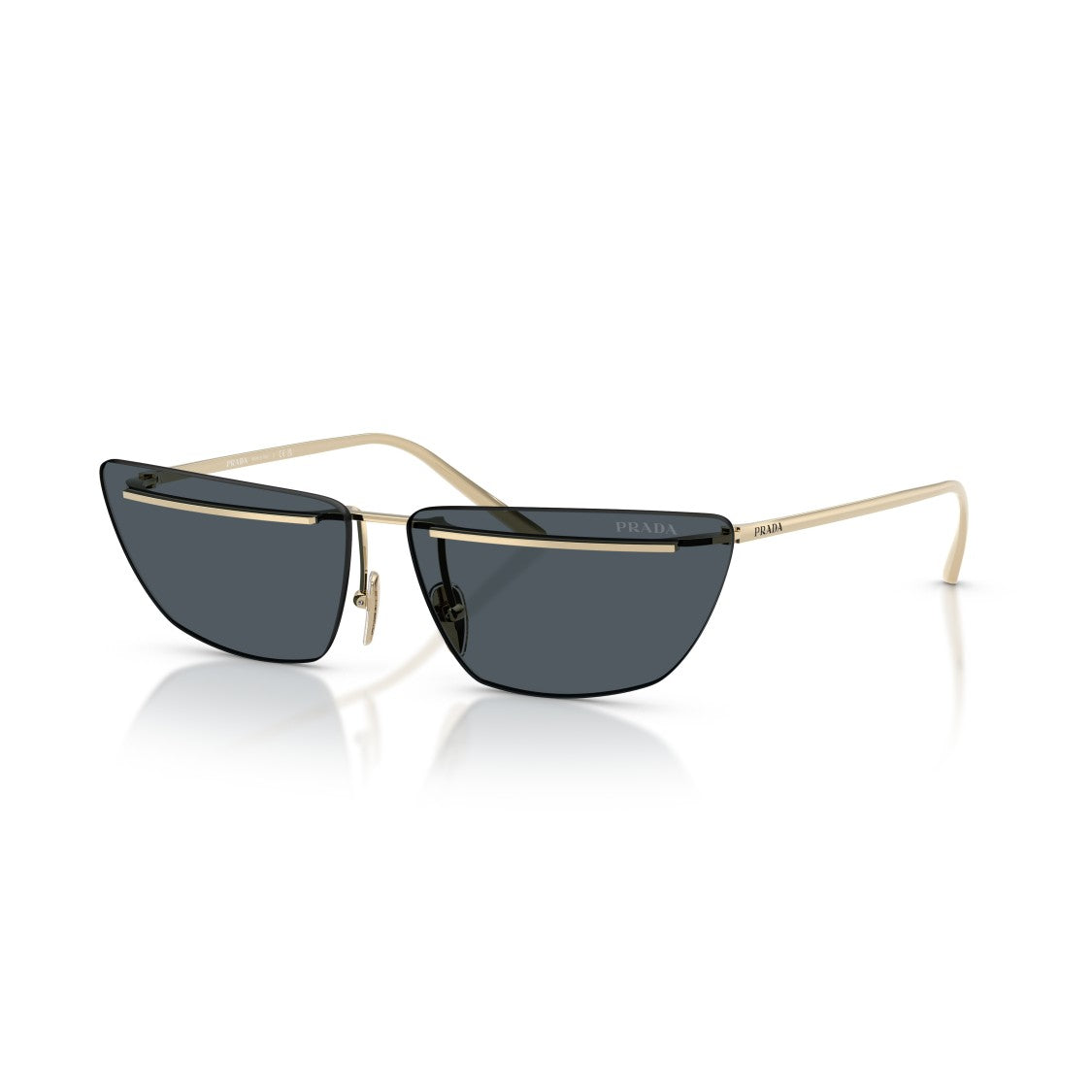 Prada 0Pr C52s Angular Metal Frame Sunglasses