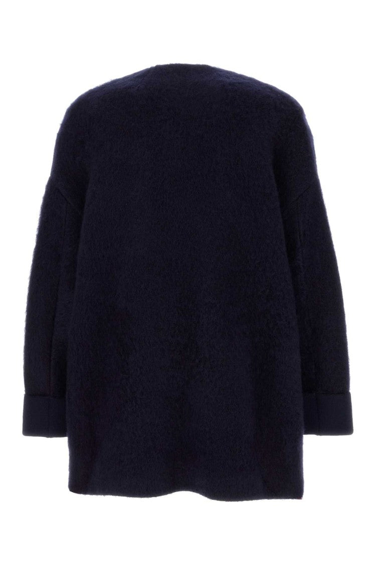 Bottega Veneta Navy Blue Stretch Wool Blend Cardigan