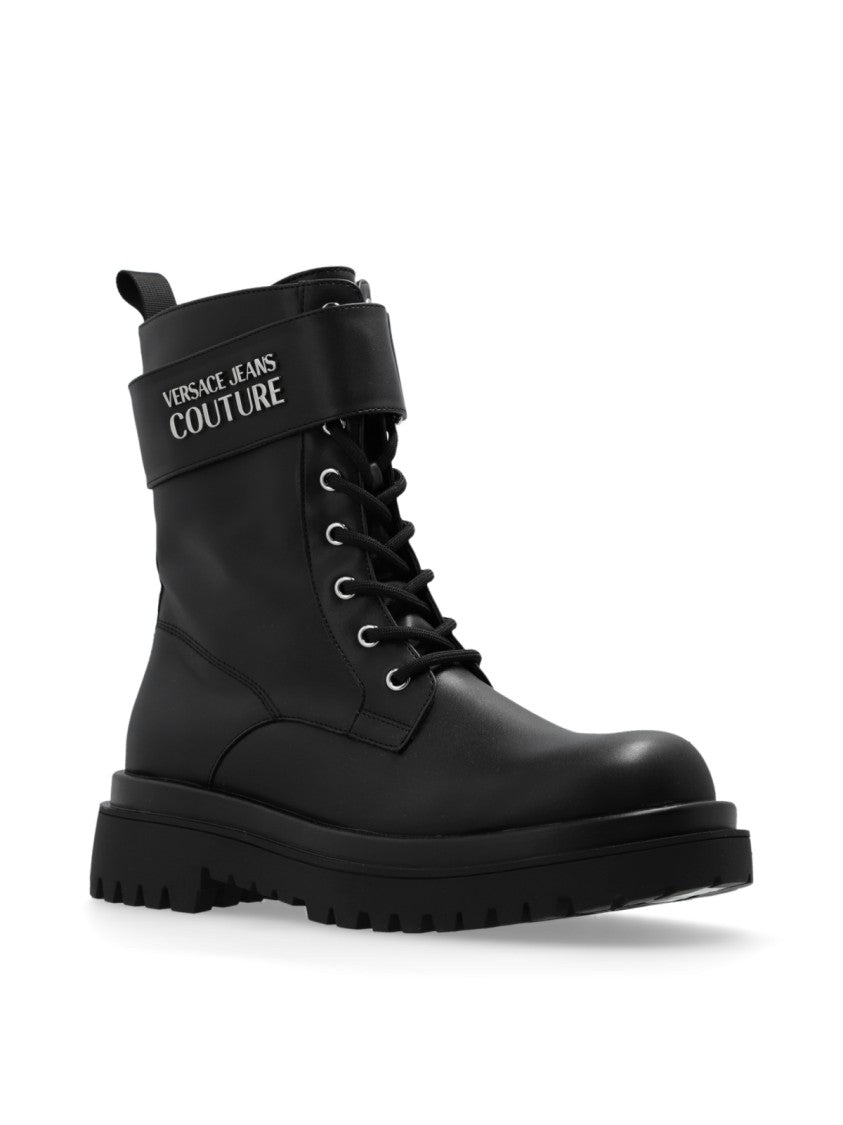 Versace Drew Logo Combat Boots