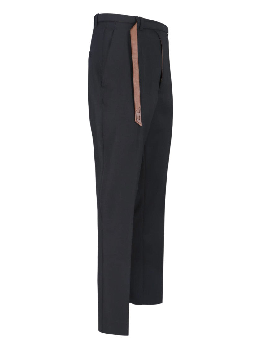 Diesel Black Tailored Biker Belt Straight Trousers