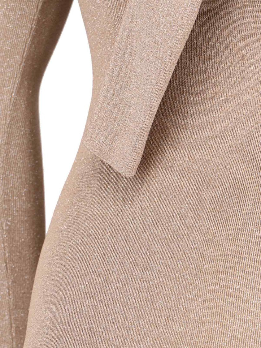 Max Mara Ribbed Maxi Dress With Round Neckline And Deep V-Back