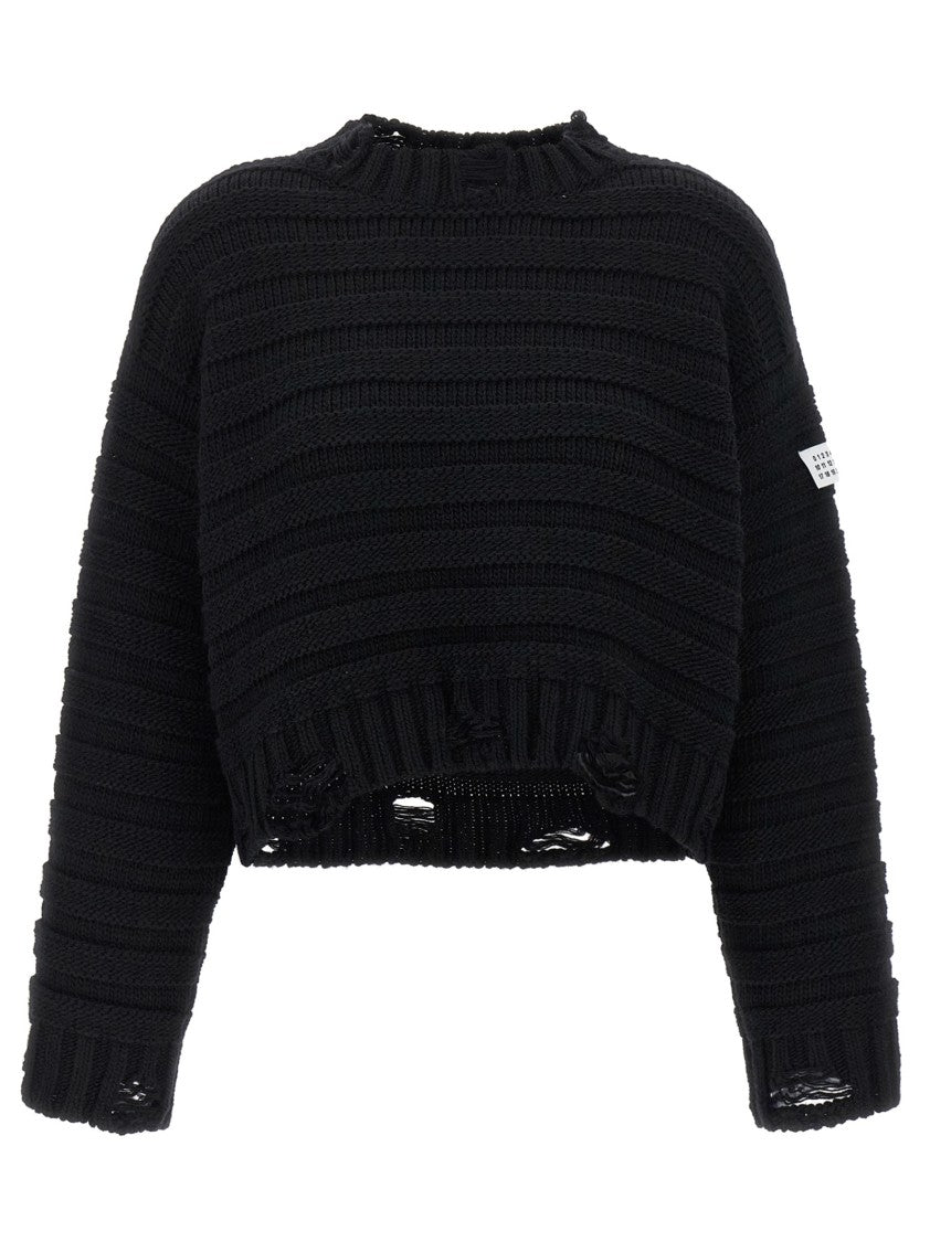 Mm6 By Maison Margiela Distressed Wool Sweater