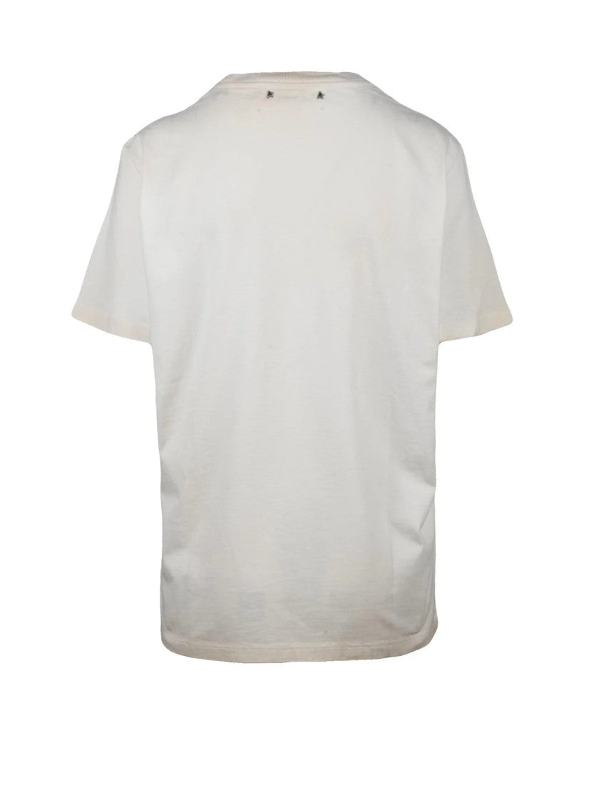 Golden Goose White Cotton Floral T-Shirt