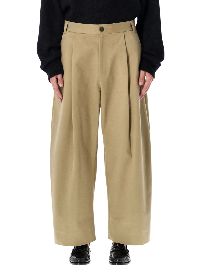 Studio Nicholson Wide-Leg Peached Cotton Sorte Trousers