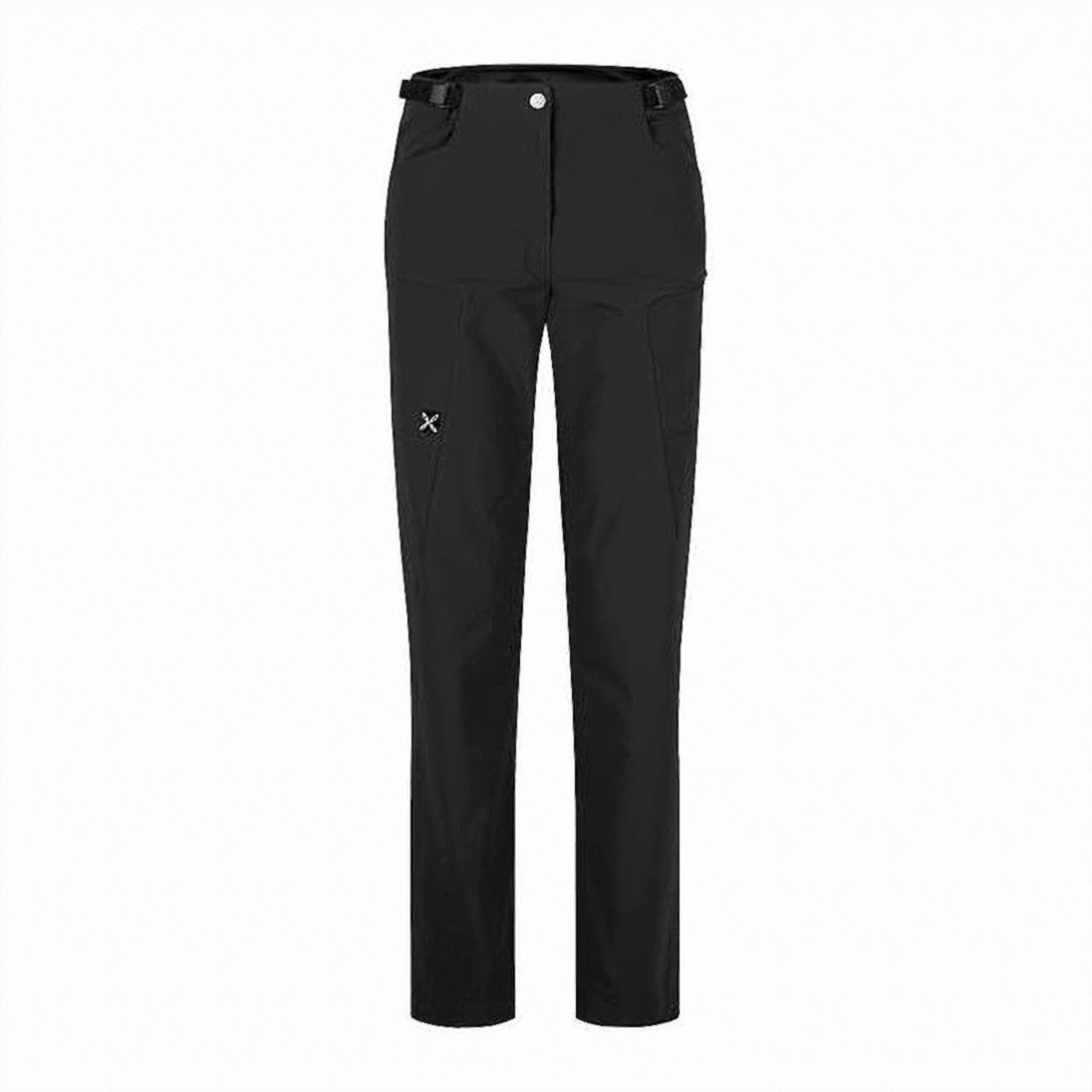 Montura Black Straight Pants With Mid-Rise Waist