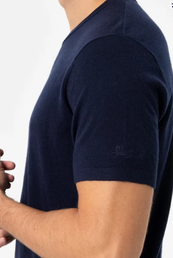 Mc2 Saint Barth Navy Blue Scott Crewneck T Shirt
