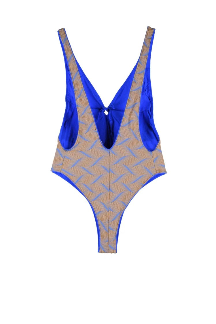Sucrette Deep V-Neck One-Piece Swimsuit