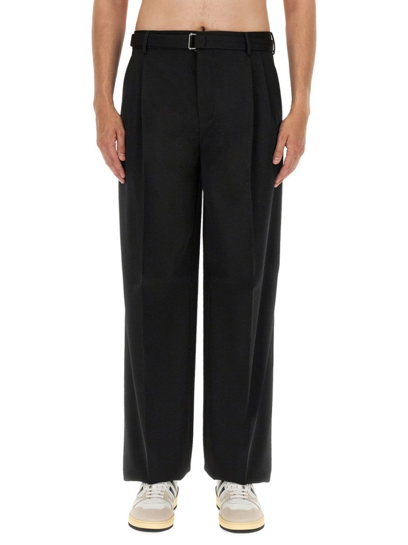 Lanvin Tailored Black Wool Wide Leg Pants