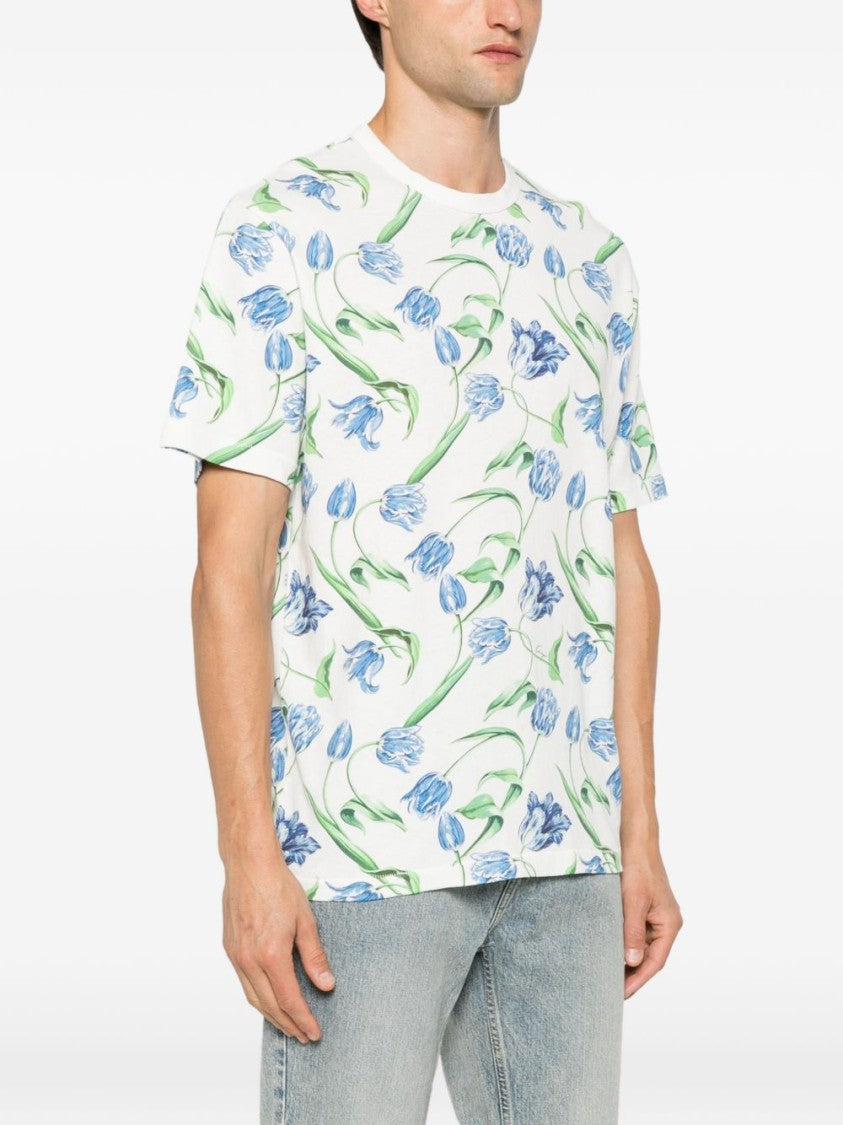 Kenzo Floral Print Crew Neck T-Shirt With Relaxed Fit