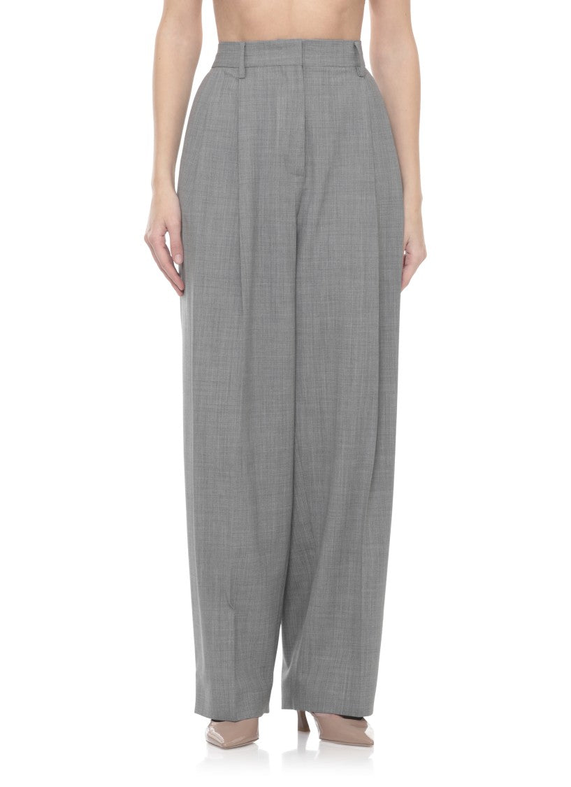 Fabiana Filippi Grey Lightpoint Detail Wool Pants