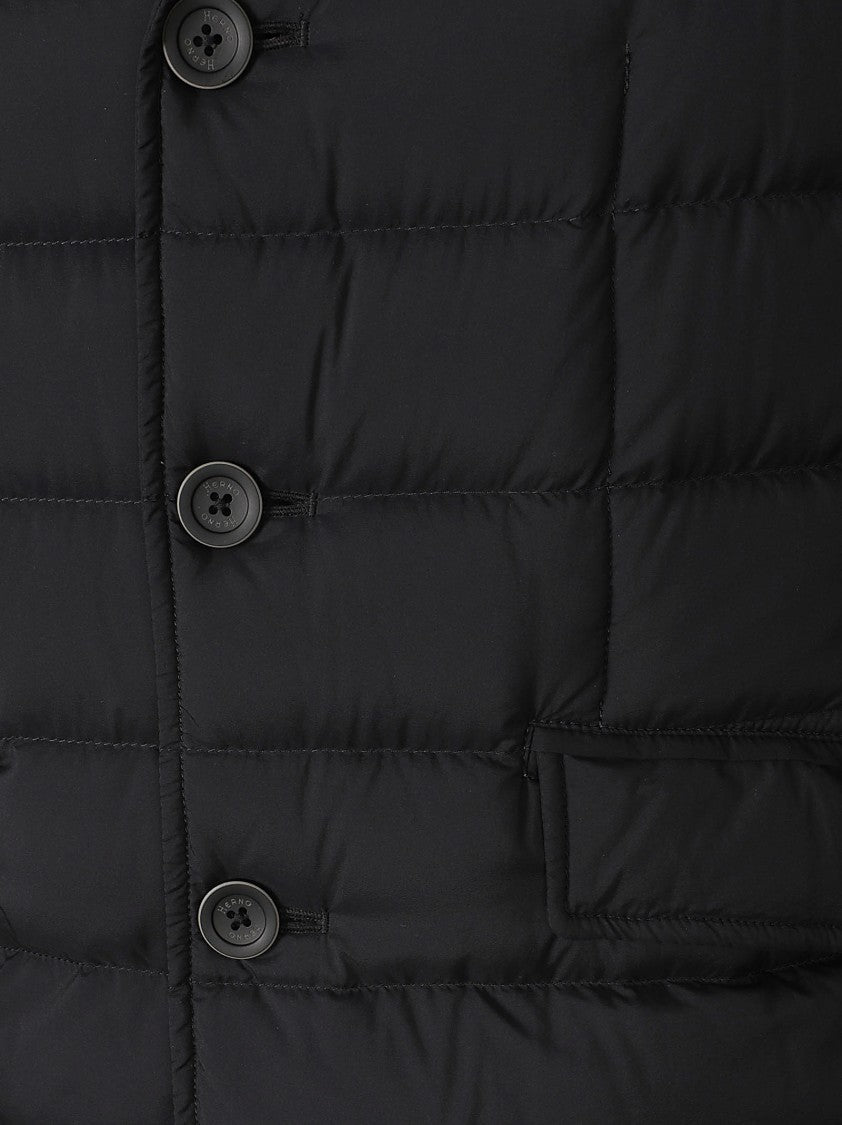 Herno Quilted Black Padded Blazer Style Coat