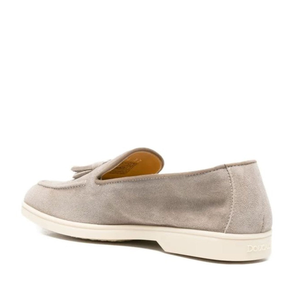 Doucal's Grey Tassel-Embellished Calf Leather Loafers
