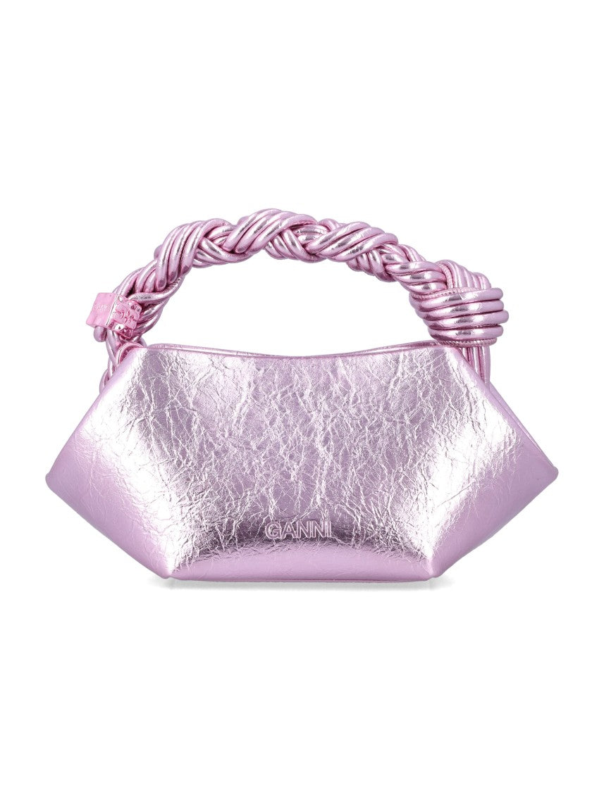 Ganni Mini Bou Crushed Metallic Bag